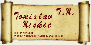Tomislav Miškić vizit kartica